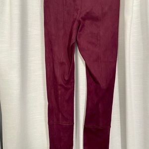 Express suede maroon leggings. Size xxs
